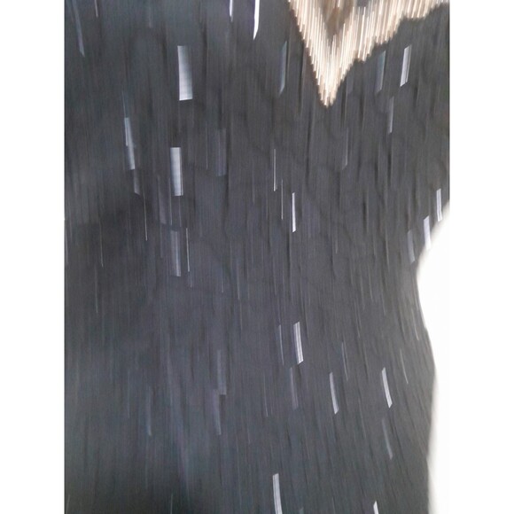 Vintage Linsiano Beaded Dress with Gold Detail Choker, Black, Sz L - Picture 4 of 8
